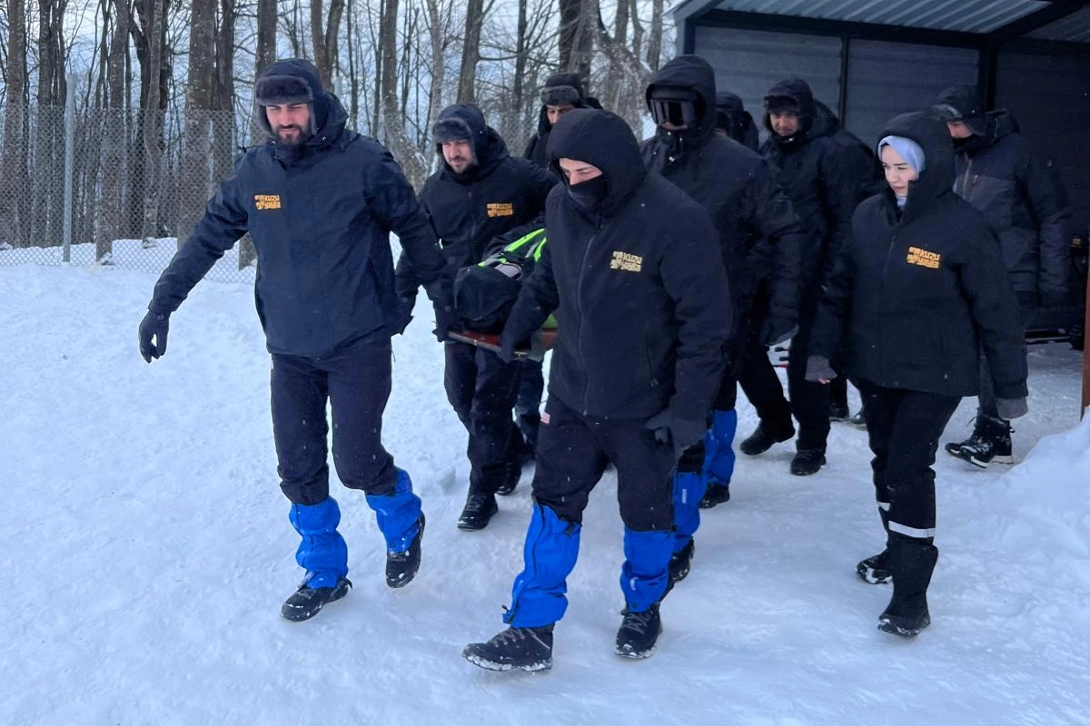 Kartepe Kuzuyayla'da kış tatbikatı